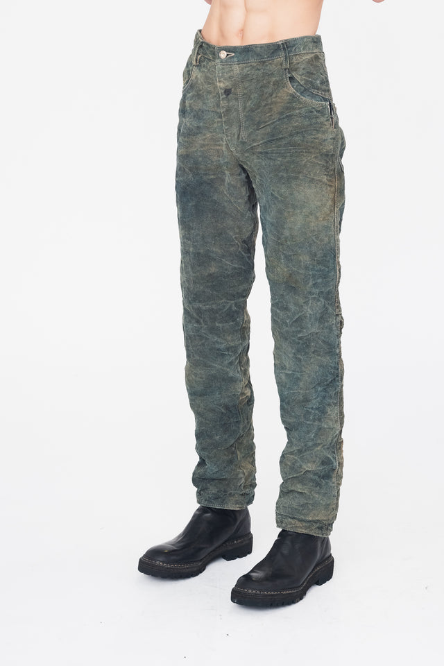 Leather "Displacement" Jeans