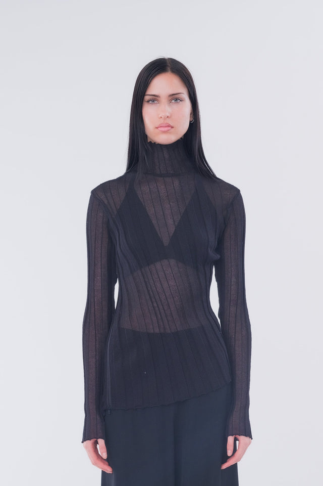 Zip Highneck Top