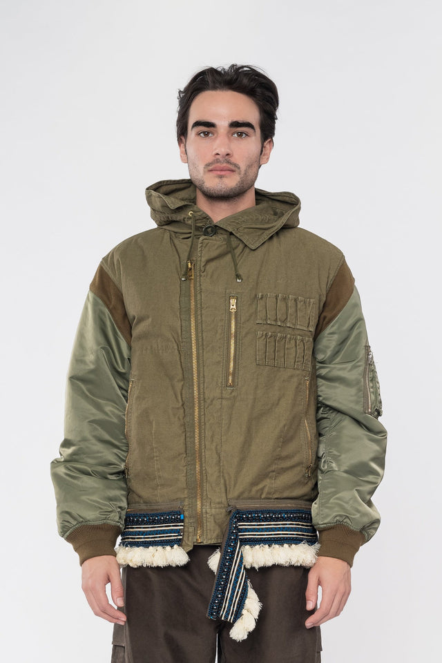 Beaded Hem Short Parka