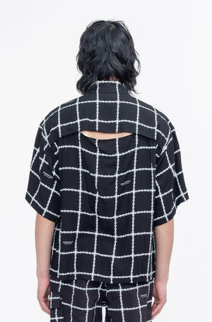 Undercover check-pattern button-up shirt - Black