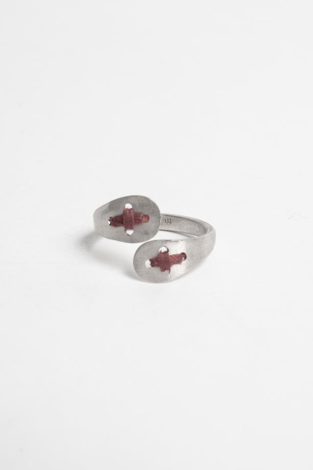 Double Stitched Cross Ring